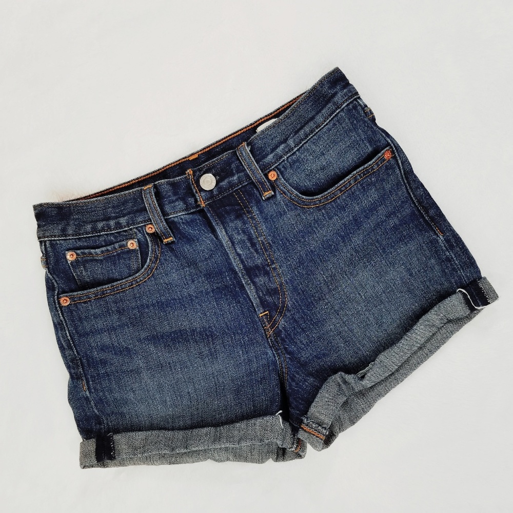 Levi Jean Shorts Cut Denim Womens Size 28